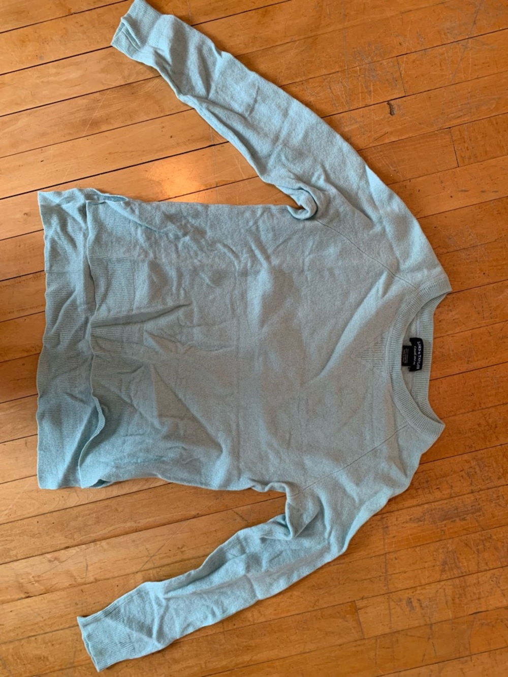 Lord & Taylor Light Blue Cashmere Crewneck Sweater